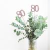 10-Pack Double Sided Glitter 80th Birthday Centerpiece Anniversary Centerpiece Sticks, Number 80 Table Topper Cake Topper for 80th Birthday Anniversary Table Party Decorations (Double Sided rose gold) view 3