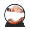 Aoderun Moving Sand Art Picture Round Glass 3D Deep Sea Sandscape in Motion Display Flowing Sand Frame Relaxing Desktop Home Office Work Decor (12", Orange) view 1