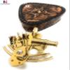 3" Captain Pirate's Maritime Astronomical Brass Sextant Nautical Collection Marine Gift (With Brown Case) view 2