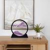 Aoderun Moving Sand Art Picture Round Glass 3D Deep Sea Sandscape in Motion Display Flowing Sand Frame Relaxing Desktop Home Office Work Decor (12", Purple) view 2