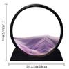 Aoderun Moving Sand Art Picture Round Glass 3D Deep Sea Sandscape in Motion Display Flowing Sand Frame Relaxing Desktop Home Office Work Decor (12", Purple) view 4