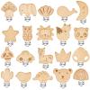 20 Pieces Wood Pacifier Clips Toy Suspender Clips Charm DIY Pacifier Holder for Baby Toddler Teething Grasping Accessory view 1