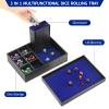 Grajar 3 in 1 Dice Tray with Lid, Portable Dice Box Storage for DND, Dungeons and Dragons, D&D, MTG & RPG Games - Blue view 3