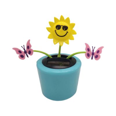 Littryee Solar Dancing Sunflower, Solar Dancing Solar Toys, Solar Powered Dancing Flower Toys, Bee Flower Car Swinging Dancing Toy, Shaking Head Flower Car Ornaments for Car Home Desk Decor