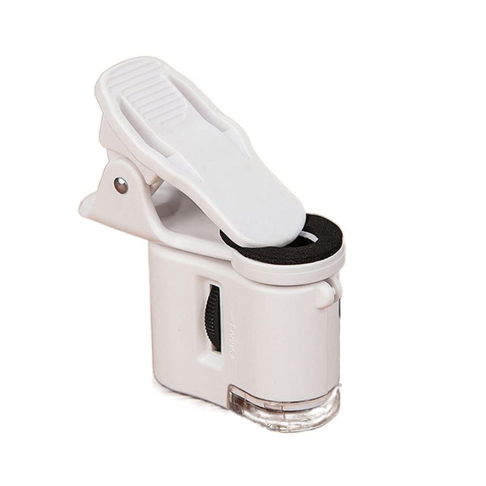 Microscope Accessories Kit 1 pcs 60X Clip Pocket Microscope, with Light Microscope Slides (Magnification : 60X)