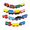 Joqutoys 31 PCS Wooden Train Cars - Magnetic Train Set Includes 15 Cars, 10 Bonus Connectors & Storage Bag, Wooden Train Set Toy Train for Kids Toddlers, Compatible with Major Brands Train Tracks Set view 3
