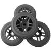 4Pcs ShareGoo OD 4.4'' 1/8 Buggy Tires,17mm Hex Hub Wheel Rims & Rubber Tires Set Compatible with Redcat Teamc Losi HPI Kyosho HSP Hobao Arrma 1/8 RC Off Road Buggy Car (Style 2) view 3