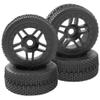 4Pcs ShareGoo OD 4.4'' 1/8 Buggy Tires,17mm Hex Hub Wheel Rims & Rubber Tires Set Compatible with Redcat Teamc Losi HPI Kyosho HSP Hobao Arrma 1/8 RC Off Road Buggy Car (Style 2) view 4
