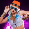 Jecery 48 Pcs Neon Party Supplies 80's Style Party Favors 24 Hat with 24 Sunglasses Glowing Stars Rave Hats Neon Supplies for Birthday Gangster Music Props Favors view 3