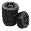 4Pcs ShareGoo OD 4.4'' 1/8 Buggy Tires,17mm Hex Hub Wheel Rims & Rubber Tires Set Compatible with Redcat Teamc Losi HPI Kyosho HSP Hobao Arrma 1/8 RC Off Road Buggy Car (Style 1) view 2