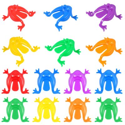 Toddmomy Plastic Frogs Toy Frog 24Pcs Plastic Jumpy s Bouncing Toy Jumping Finger Pressing Jumper for Kids Party Favors Games