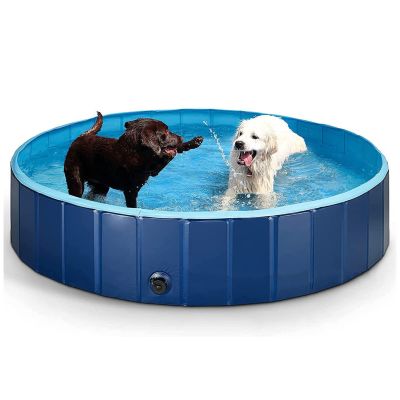 Dog Pool Foldable Kids Puppy Cats Paddling Pool Portable Plastic Dog Swimming Pool Pet Bathing Tube PVC Non-Slip Pet Bath Tub Collapsible Kiddie Pool for Garden Patio Bathroom,100x30cm