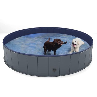 Foldable Dog Swimming Pool, Kids Paddling Pool,Pet Bathing Tube Indoor Outdoor Puppy Pool,Collapsible Hard Plastic Portable Bath Tub Pet Wading Pool for Pets Dogs and Cats,160 * 30cm