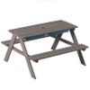 Gardenised Kids Picnic Play Table, Sandbox Table with Umbrella Hole and 2 Play Boxes with Removable Top, Gray (QI004476) view 1
