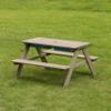 Gardenised Kids Picnic Play Table, Sandbox Table with Umbrella Hole and 2 Play Boxes with Removable Top, Gray (QI004476) view 4