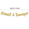 12th Birthday Gold Glitter Banner - Happy 12th Birthday Party Decorations, Supplies and Favors - 12th Wedding Anniversary Decorations view 3