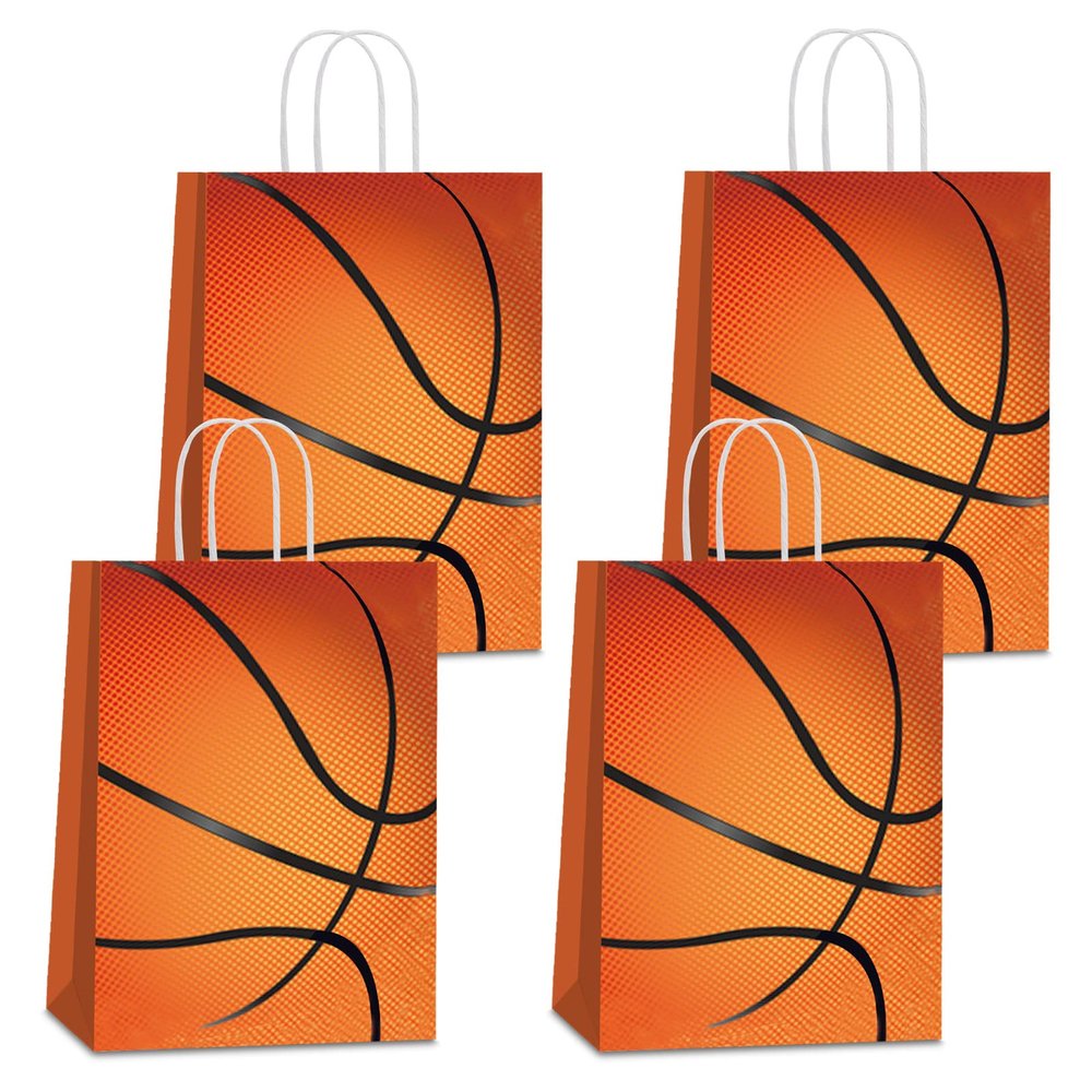 Lusmajoy 16 PCS Basketball Gift Bags, Basketball Goodie Bags for Basketball Birthday Party Supplies, Basketball Bag for Kids Basketball, Basketball Treat Bags, Basketball Favor Bags