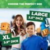 SWOOC Yardzee, Farkle & 20+ Games - Light-Weight Yard Dice Game Set (All Weather) with Collapsible Bucket, 5 Big Laminated Score Cards, and Marker (Choose 2.5in or 3.5in Dice) Yard Games view 3