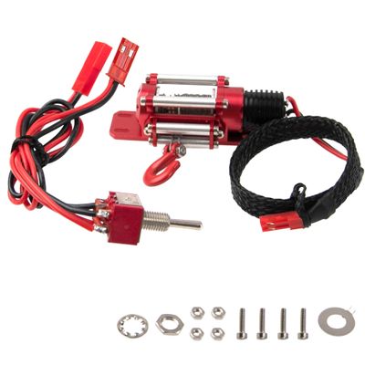 ShareGoo RC Car Metal Winch with Steel Wired Simulated RC Winch Compatible with Axial SCX10 II III RBX10 D110 D90 TF2 Traxxas TRX4 TRX6 1/10 RC Crawler Car