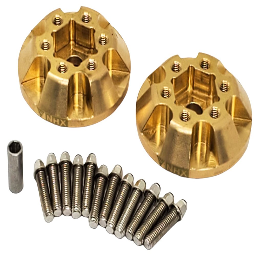 NHX RC Brass Wheel Weight Hub 12mm Hex (+3mm Extended) 2Pcs: 1.9/2.2 Wheel