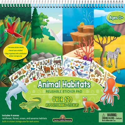 Teacher Created Resources Animal Habitats Reusable Sticker Pads