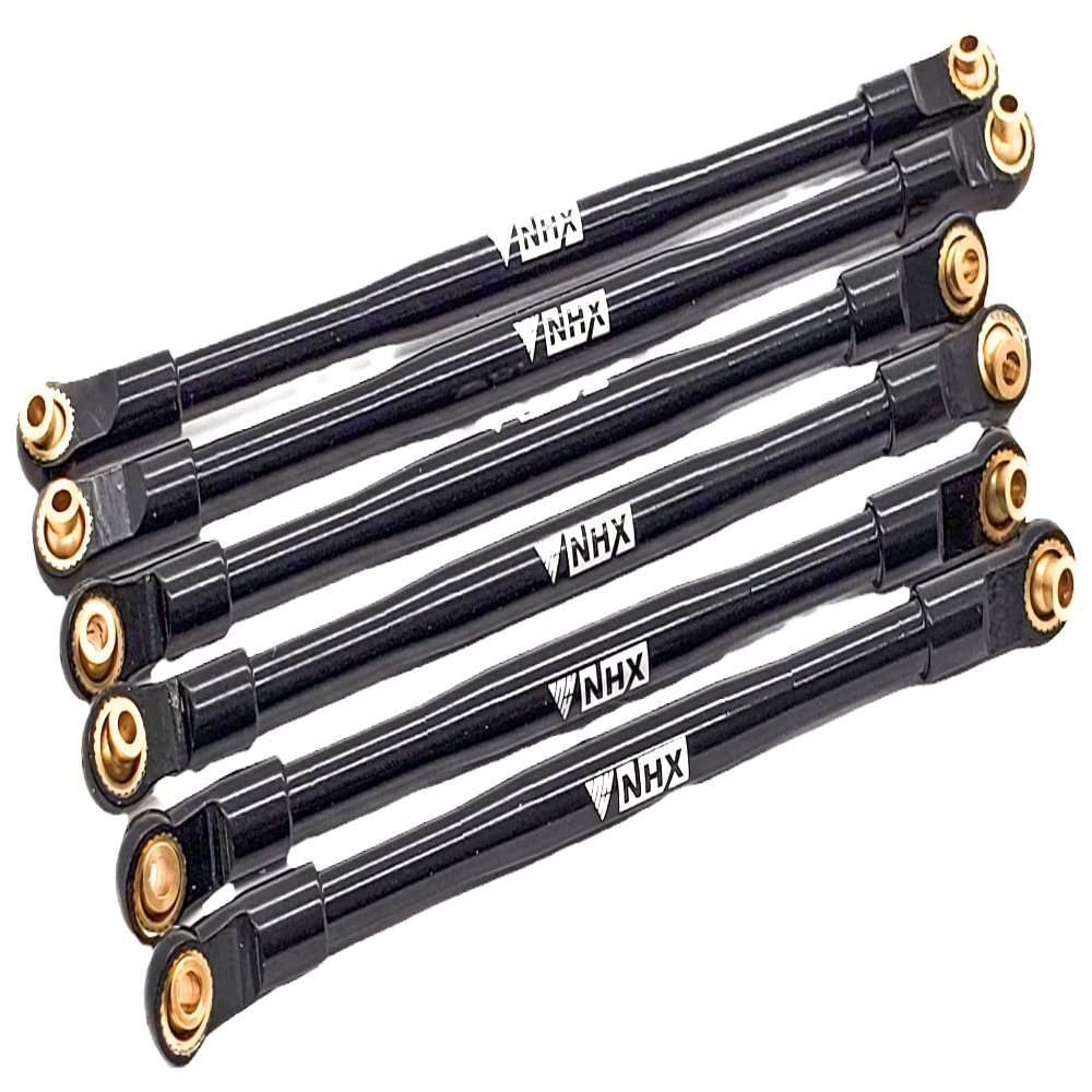 NHX RC Aluminum Crawler Wheelbase Links Set Black : RBX10 Ryft