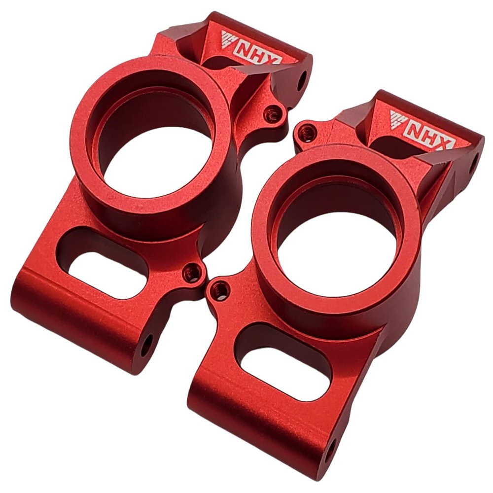 NHX RC Aluminum Rear Hub Set - Red for Traxxas 1/5 X-MAXX