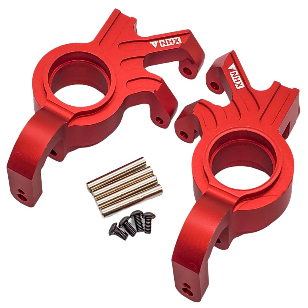 NHX RC Aluminum Steering Knuckles Blocks 2pc -Red for Traxxas 1/5 X-MAXX 8S