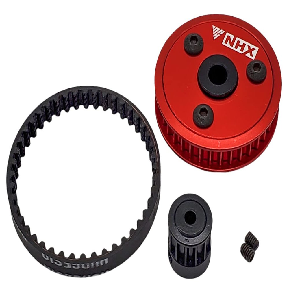 NHX RC Belt Drive Transmission Gear Kit : SCX10 II Gearbox (3.2mm Bore) - Red