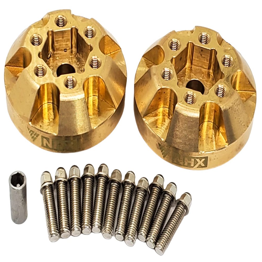 NHX RC Brass Wheel Weight Hub 12mm Hex (+6mm Extended) 2Pcs: 1.9/2.2 Wheel
