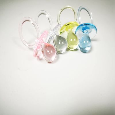 CalCastle Craft 2.5'' Pink & Blue & Clear Acrylic Baby Pacifier Shower Favor (Assorted (24 Pieces))