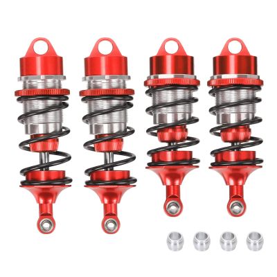 4x Alloy Front Rear Shock Absorber for RC Arrma 1-7 Infraction 6S BLX Felony 6S BLX Limitless Roller Upgrade Parts (Red)