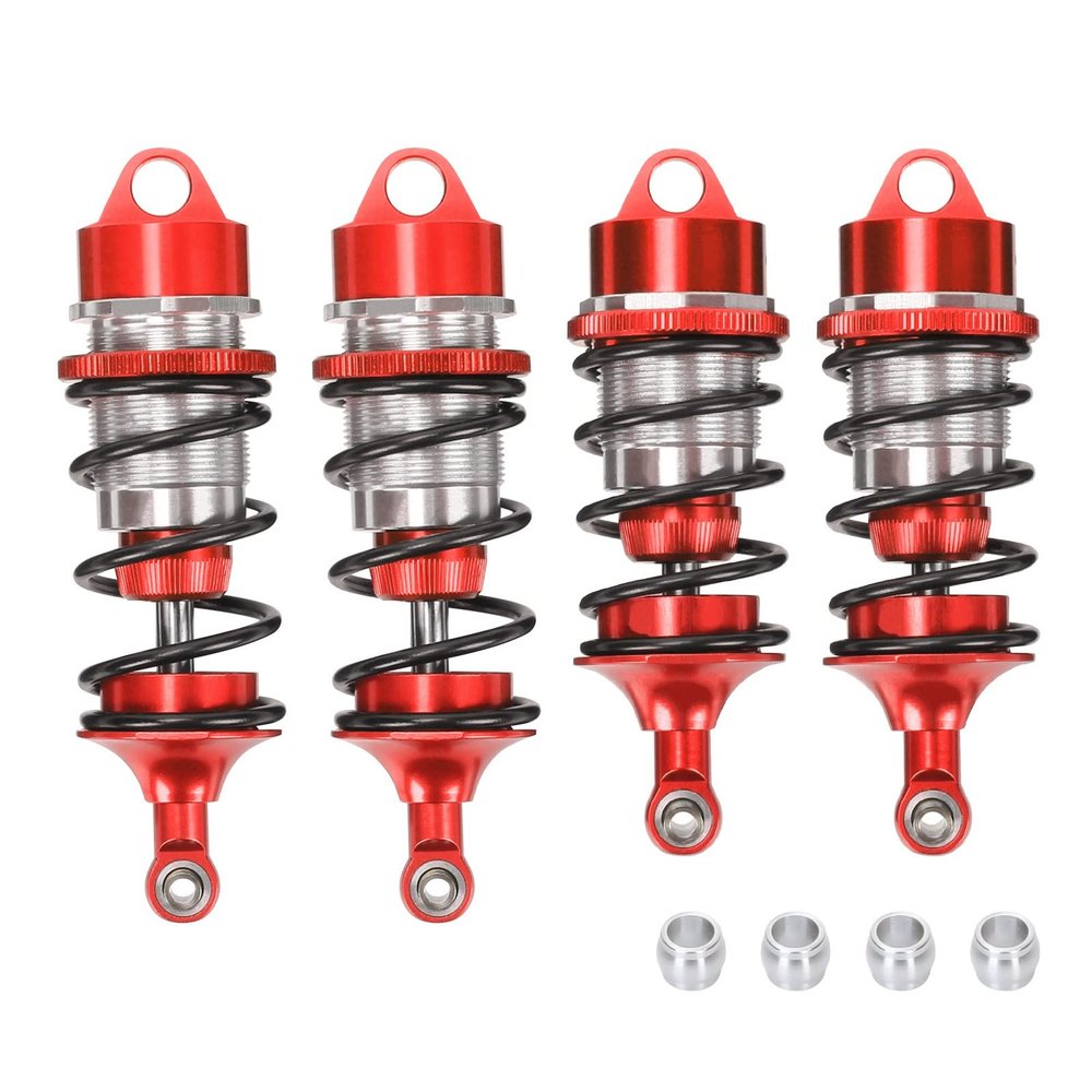 4x Alloy Front Rear Shock Absorber for RC Arrma 1-7 Infraction 6S BLX Felony 6S BLX Limitless Roller Upgrade Parts (Red)