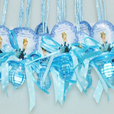 12 PCS Pacifier Crown Necklace Baby Shower Favor Prize Game Boy/Girl Decoration Recuerdos de Baby Shower (Blue)