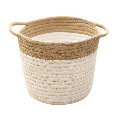1pc Cotton Rope Storage Basket Desktop Organizer Woven Laundry Basket Fashion Design