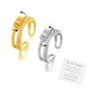 INERRWIX To My Daughter - Fidget Ring Anxiety Meditation Ring for Women Ring with Beads Spinner Adjustable Swivel Ring Fidget Jewelry Gift For Daughter Stepdaughter (2pcs Silver & Gold) view 1