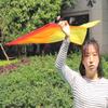 Winged Sirenny 32" Flowy Spinning Silk Flag Poi, Church Praise Prophetic Worship Adoration Dance Banner, Dance Poi Streamer, Beginners Practice Play Silk (Fire) view 3