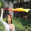 Winged Sirenny 32" Flowy Spinning Silk Flag Poi, Church Praise Prophetic Worship Adoration Dance Banner, Dance Poi Streamer, Beginners Practice Play Silk (Fire) view 4