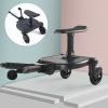 25Kg Baby Stroller Wheels Board with Detachable Seat,Stroller Glider Board Suitable, Auxiliary Pedal Adapter w/Seat Standing Board for Most Brands of Strollers, Holds Children Up to 55lbs view 2