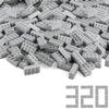 Feleph Basic Parts 320 Pieces 2x4 Light Gray Bricks Building Creative Play Blocks Set Toy Accessories Combine with Major Brick Brands (Gray Light) view 1