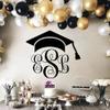 1 Pack Class of 2026 Cake Topper Glitter Congrats Grad Cap 2026 Graduation Cake Pick for 2026 Graduation Theme High School Boys Girls Graduate Party Cake Decorations Supplies Black Purple view 3