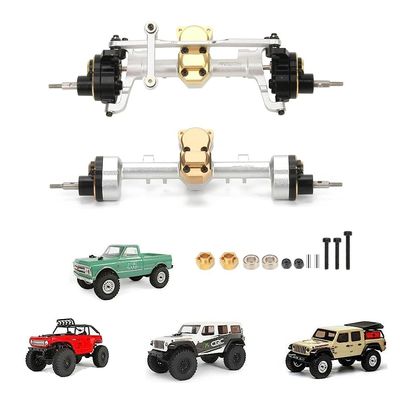 RCAWD Front Rear Portal Axle Set for Axial SCX24 Wrangler Bronco Gladiator C10 Deadbolt Crawlers Upgrade Parts (Silver)