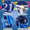 Blue 21st Birthday Decorations Banner for Men Women - Navy Silver Backdrop, Party Supplies 72.8 x 43.3 Inch view 3