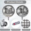 22 Inch Disco Ball Balloons,12 PCS 4D Disco Balloons,Self-sealing Aluminum Foil Balloon,Large Silver Metallic Mirror Balloons for 70s Disco Party Decoration,Birthday Wedding Disco Dance Party Supplies view 3