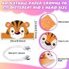 Gersoniel 24 Pcs Animal Birthday Party Hats Animal Headbands Jungle Safari Animal Paper Party Crown for Girls Kids (Jungle Animal) view 4