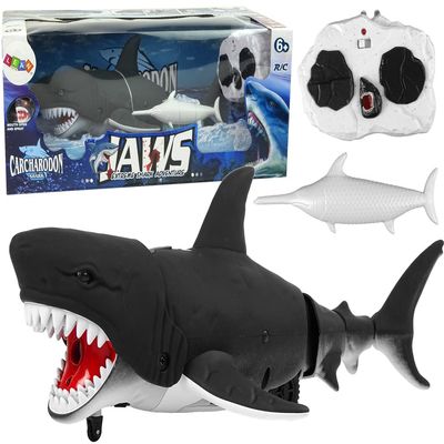 Infrared Remote Controlled Black Shark Moves in The Water
