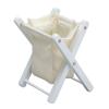 Laundry Basket,1:12 Doll House Miniature Laundry Basket Folding Clothes Basket for Toys, Throws, Pillows, Clothing and Towels (White) view 4