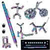 Fidget Pen Decompression Magnetic Metal , Toy Relieving Stress Build Various of Shapes, Strato Multifunctional Deformable Magnet Writing Polar (Colorful) view 1