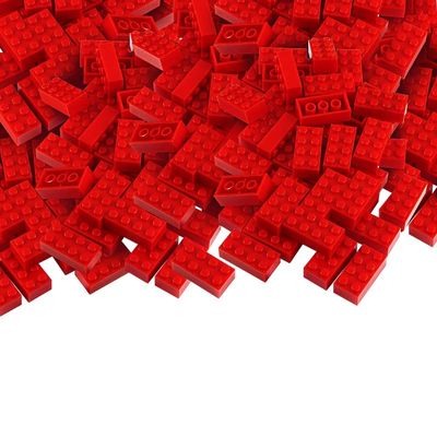 Feleph 320 Pieces 2x4 Red Bricks Parts Building Blocks Classic Creative Play Set Toy Accessories Compatible with 3001 Major Brick Brands (Red)