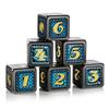 DNDND Dragon Scale D6 Meta Dice, 6 PCS Dragon Scale Metal D6 Dice with Free Black Velvet Bag for DND Pathfinder Shadowrun or GURPs (Teal Skin with Black Edge) view 1